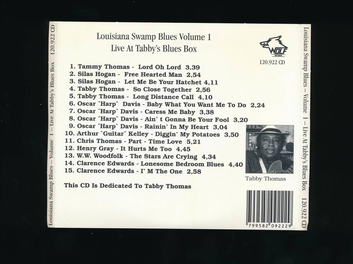 ☆LOUISIANA SWAMP BLUES VOL.1☆LIVE AT TABBY'S BLUES BOX☆WOLF RECORDS 120.922 CD☆SILAS HOGAN, TABBY THOMAS, HENRY GRAY...☆_画像6