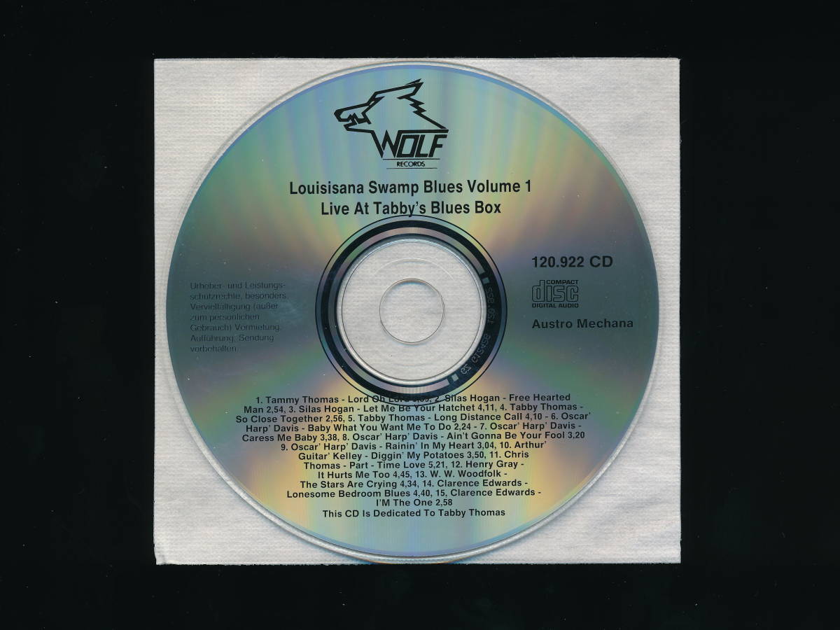 ☆LOUISIANA SWAMP BLUES VOL.1☆LIVE AT TABBY'S BLUES BOX☆WOLF RECORDS 120.922 CD☆SILAS HOGAN, TABBY THOMAS, HENRY GRAY...☆_画像3