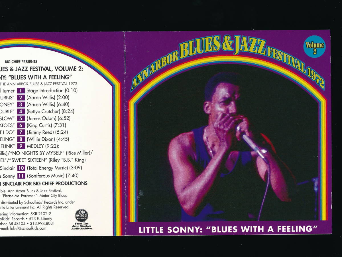 ☆LITTLE SONNY☆ANN ARBOR BLUES & JAZZ FESTIVAL VOLUME 2 - 1972☆BLUES WITH A FEELING☆輸入盤☆SCHOOLKID' RECORDS SKR 2102-2☆_画像4