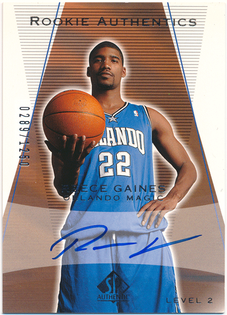 Reece Gaines NBA 2003-04 UD SP Authentic RC Rookie Signature Auto 1250枚限定 直筆サイン ルーキーオート リース・ゲインズ_画像1