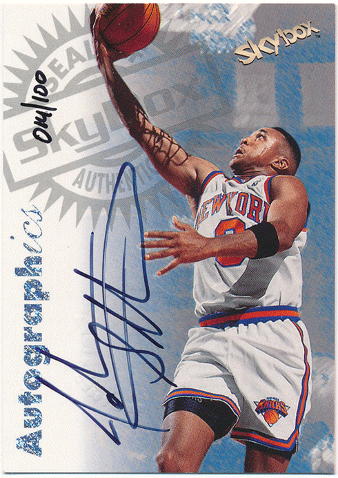 John Starks 1997-98 Skybox Autographics Century Marks Auto 100枚限定 直筆サイン センチュリーマークオート ジョン・スタークス_画像1