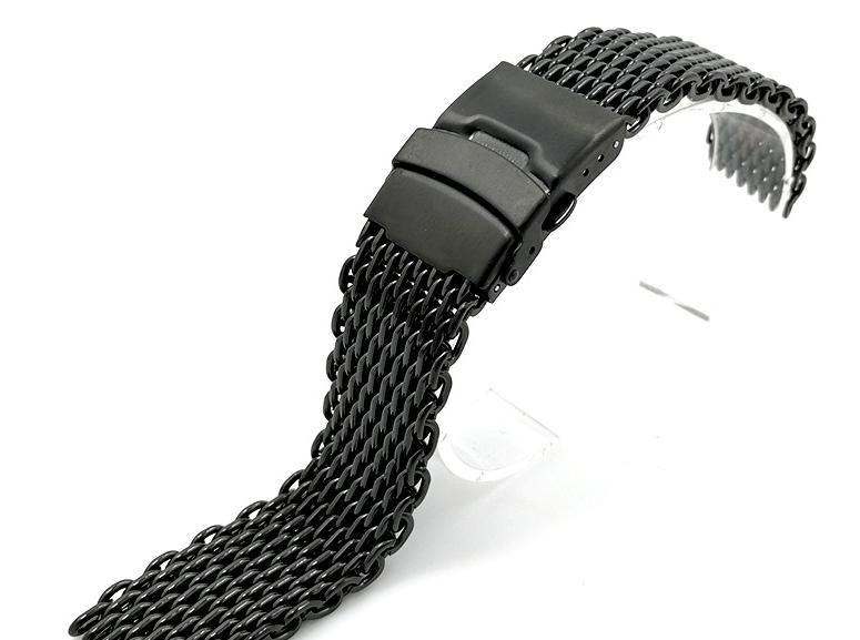 [ new goods ] 20 mm Shark mesh breath belt stainless steel black black clock wristwatch list bracele Omega diver watch 