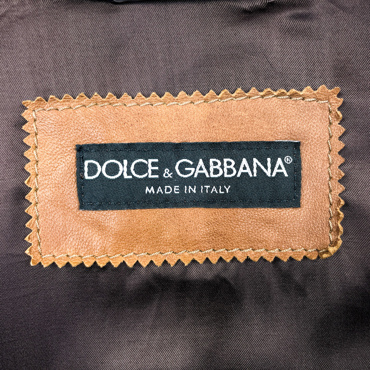 【DOLCE & GABBANA】シープスキン (羊革) ラムレザーライダースジャケット ブルゾン 茶/ブラウン 44 S ドルチェ&ガッバーナドルガバ_画像8