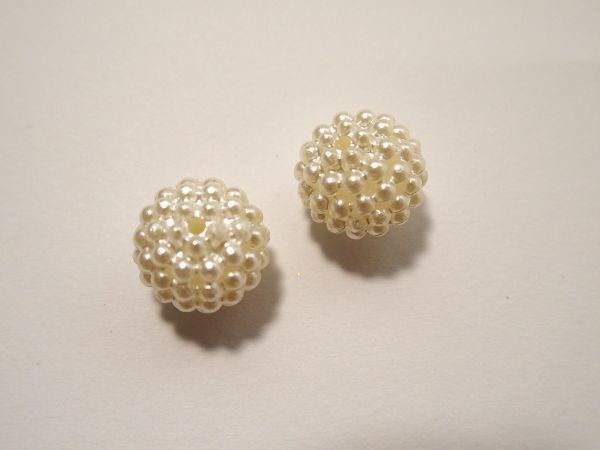 即決☆13mm つぶつぶ 穴ありアクリルパールビーズ10個 ☆ハンドメイド☆手芸資材パーツ☆ピアス_通し穴あります