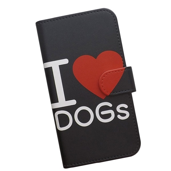 AQUOS sense6 SH-54B/SHG05/SH-M19　スマホケース 手帳型 プリントケース I LOVE DOGs シンプル 犬好き_画像1