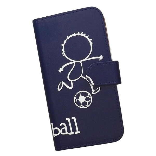 Xiaomi 13T Pro A301XM　スマホケース 手帳型 フットボール サッカー 蹴球 スポーツ モノトーン 棒人間 ネイビー_画像1