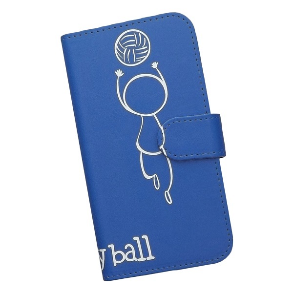 Redmi Note 11 Pro 5G　スマホケース 手帳型 バレーボール 排球 スポーツ モノトーン 棒人間 ブルー_画像1