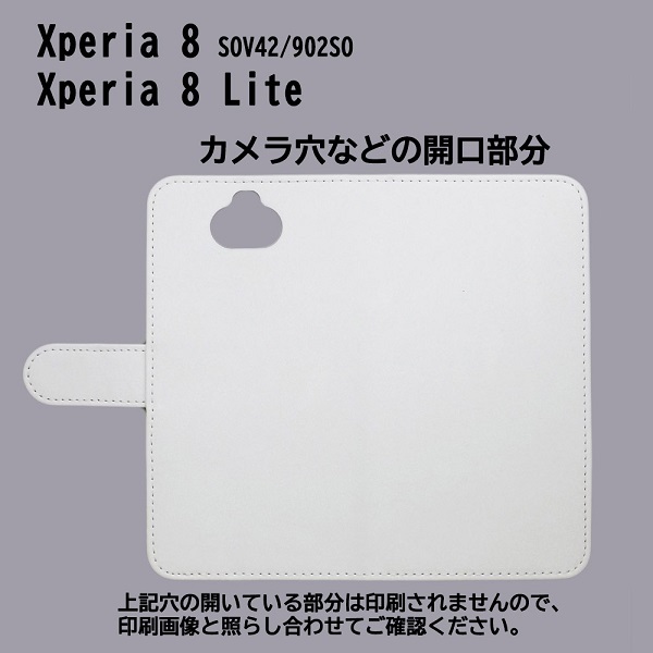 Xperia 8 SOV42/902SO/Lite　スマホケース 手帳型 ブタ 豚肉 部位 ブルー_画像3