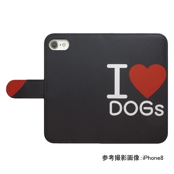 Xperia 8 SOV42/902SO/Lite　スマホケース 手帳型 プリントケース I LOVE DOGs シンプル 犬好き_画像2