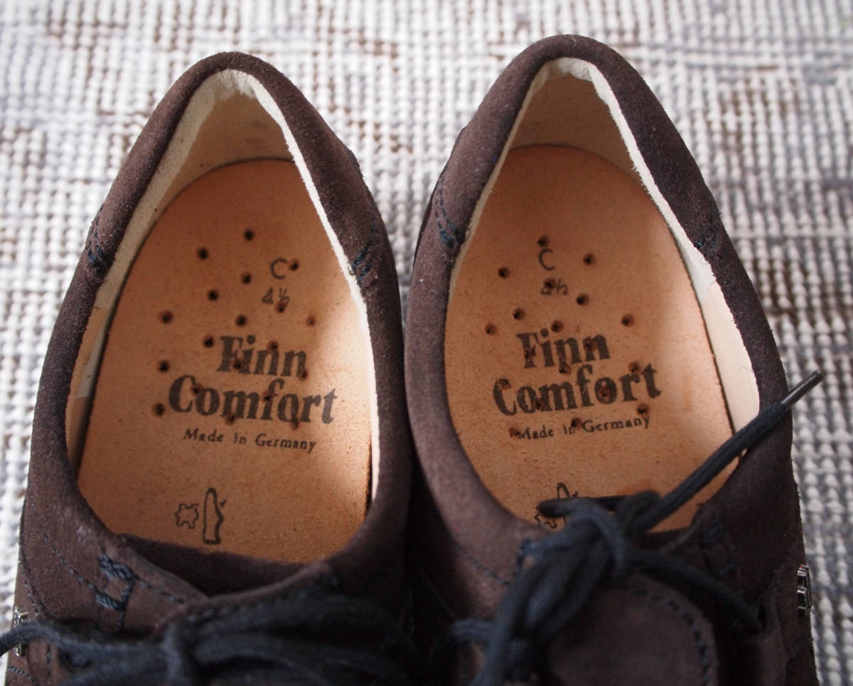 フィンコンフォート Finn Comfort 23.5cm 24cm スウェード 替えのインソール付き 健康靴 外反母趾 茶色 ドイツ 未使用 _画像4