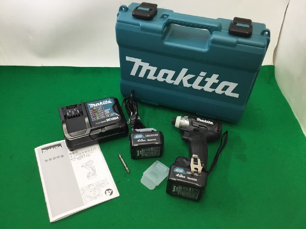 【未使用品】★makita(マキタ) 10.8v充電式インパクトドライバ 黒(4.0Ahバッテリx2/充電器/ケース) TD111DSMXB ITD2HO6ZY1A4_画像1