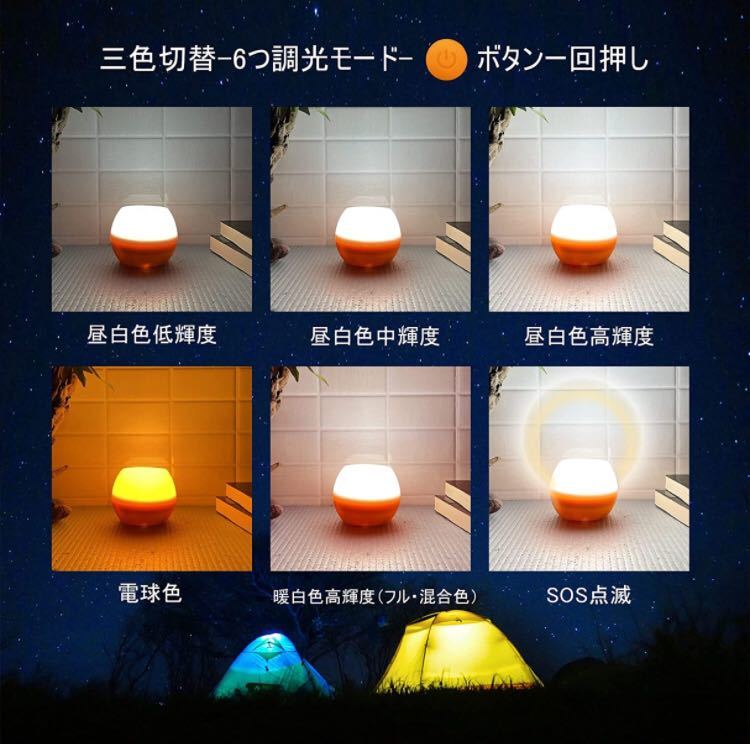 ミニledランタン ランタン 多機能 Type-C充電式 高輝度 6つモード調光 軽量 明るい キャンプライト アウトドア アウトドア用ライト 応急