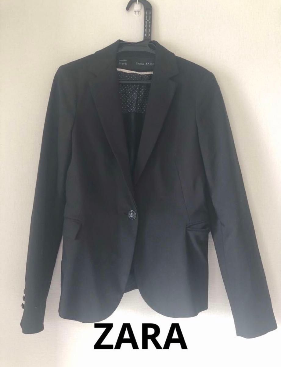 【美品】ZARA テーラードジャケット　ブラック　黒　ジャケット　スーツ