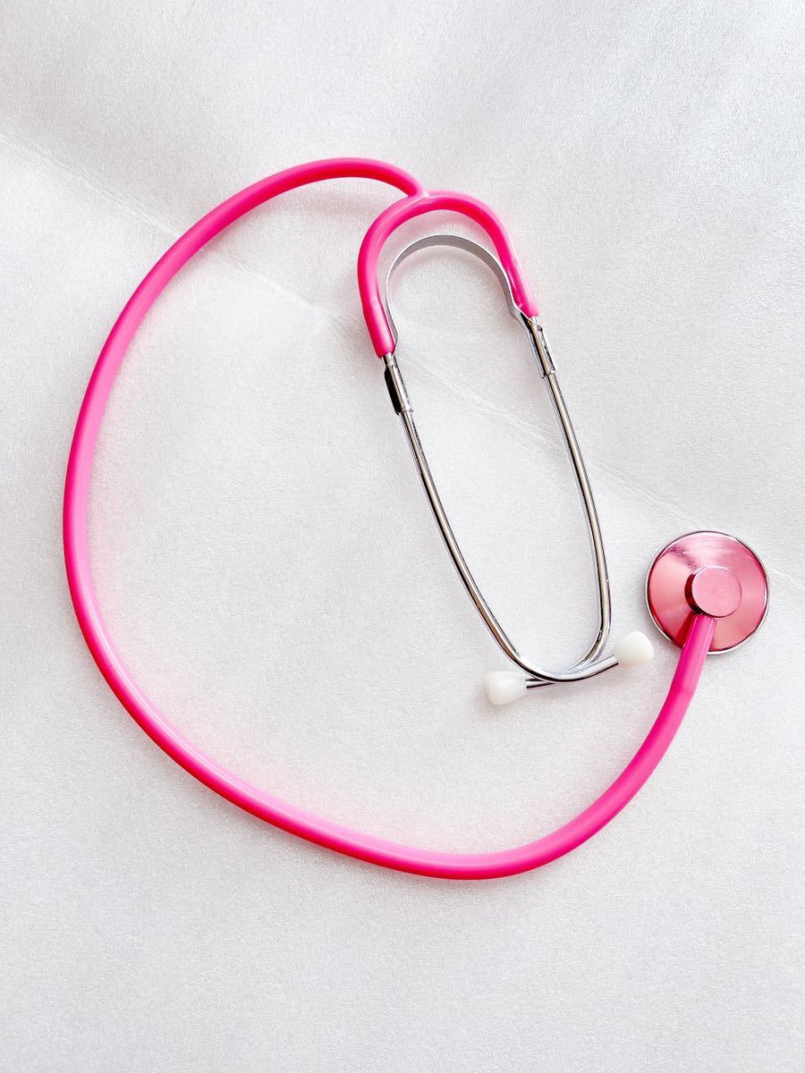 ナース服 看護婦 コスプレ コスチューム 衣装 大人 ミニワンピース 帽子 聴診器 3点セット 薄ピンク レディース 中古 USEDの画像3