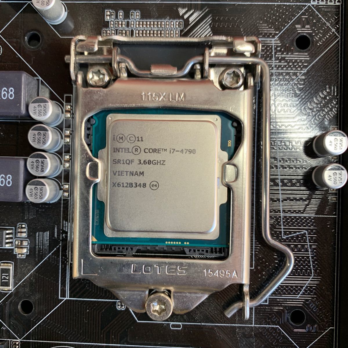 I002.型番：CPU i7-4790.マザーボード ASUS B85M-E.Intel CPU MicroATX セット.ジャンク_画像2