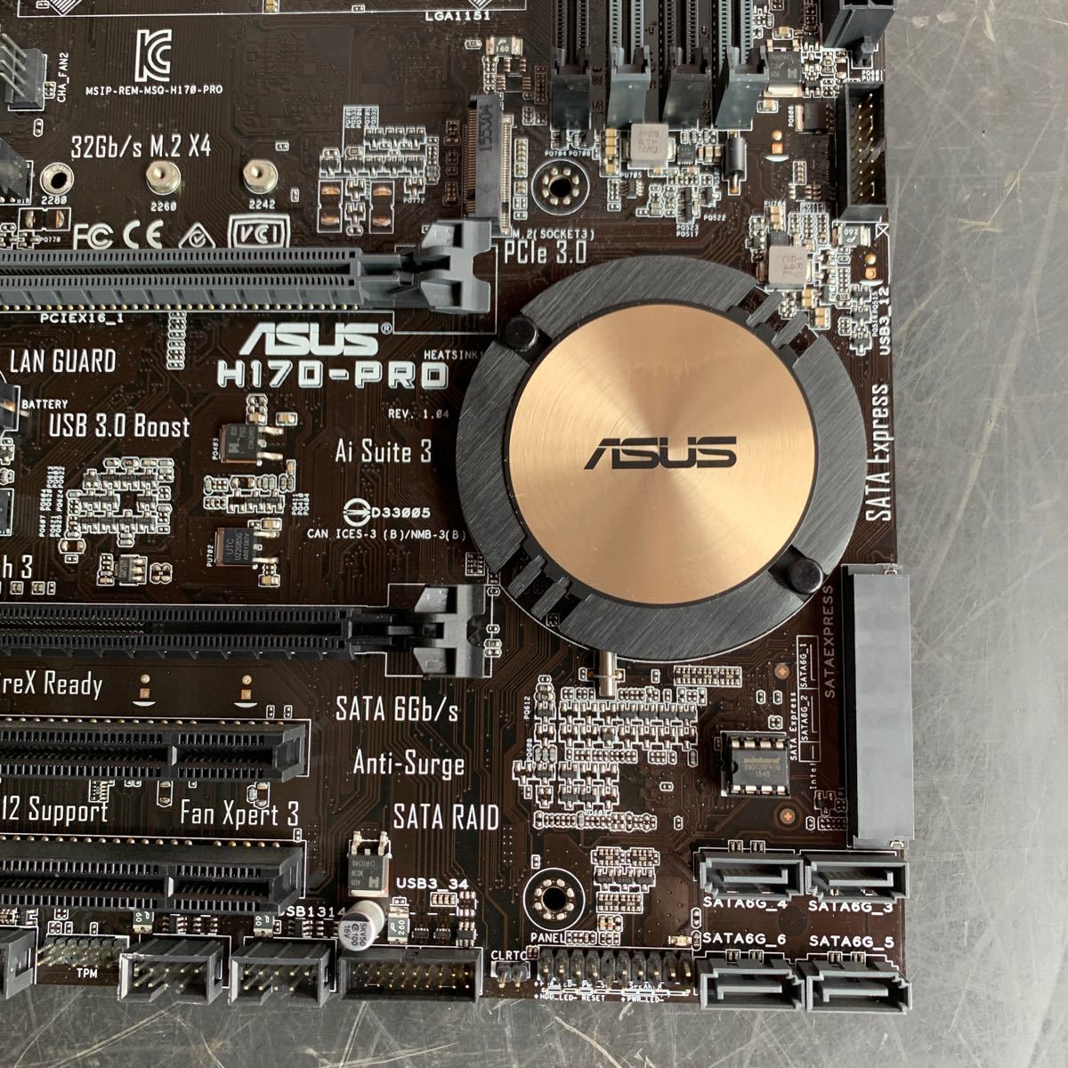 K003.型番：CPU i5-6500.マザーボード ASUS H170-PRO. Intel CPU ATX セット.ジャンク_画像3