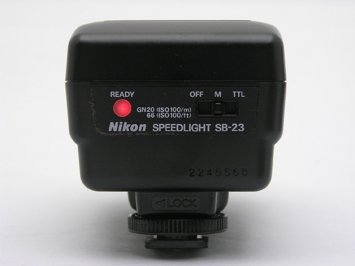 ★ハローカメラ★7871 Nikon SPEEDLIGHT SB-23 Case付 TTLはフィルムカメラ用.Mはデジタル一眼でも発光確認 1円スタート 即決有り_画像4