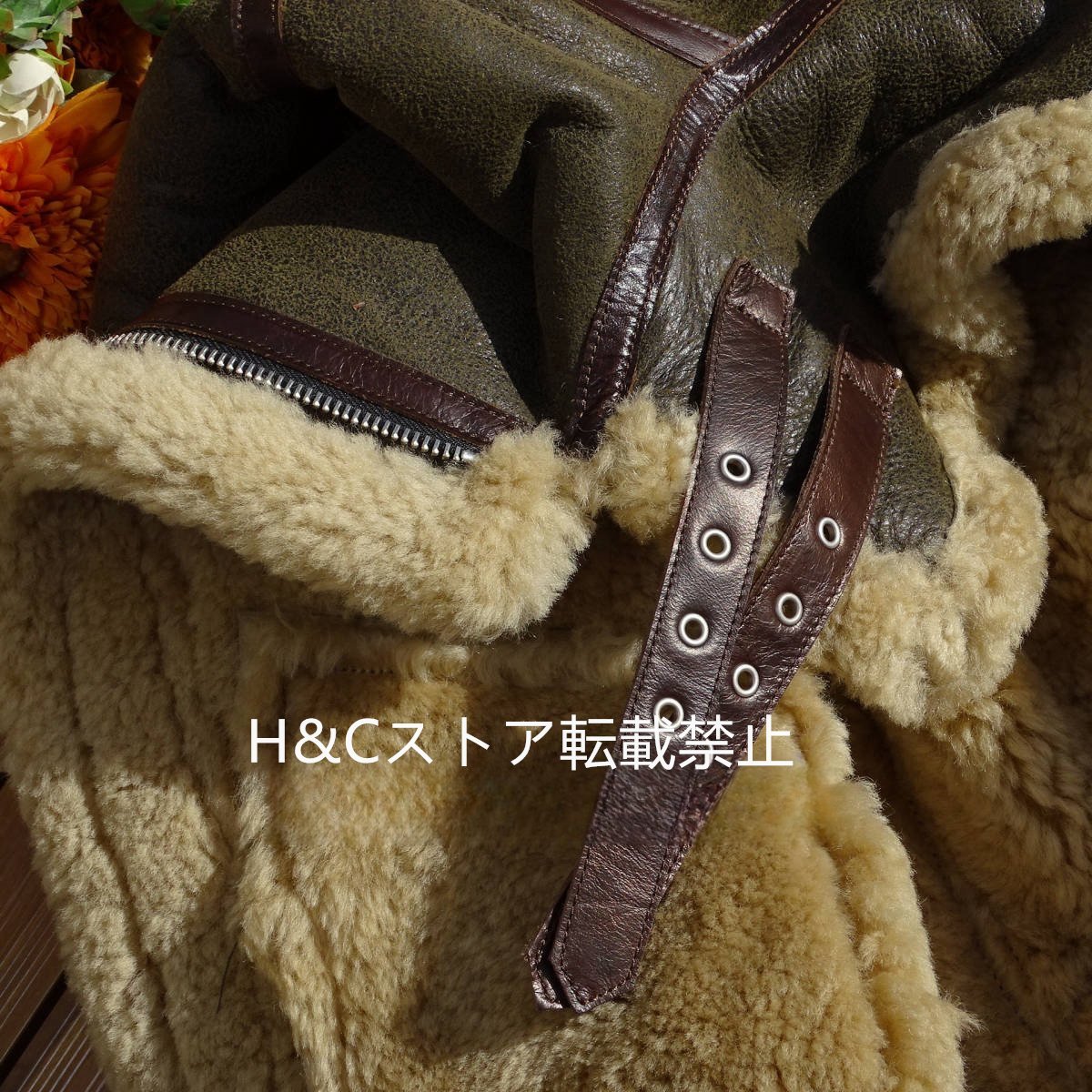 B3メンズ フライトジャケット最上級羊革 ラムウール裏地 レザージャケット 毛皮 ブルゾン 厳冬対策_画像6