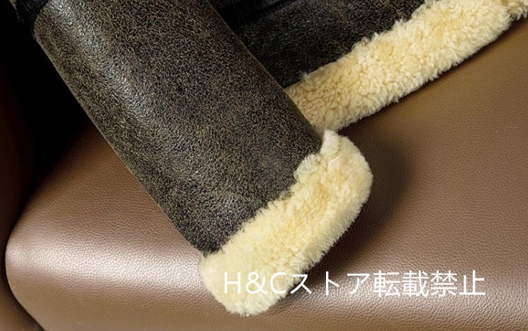 スタイル B-3 高品質 フライトジャケット 羊革 ラムウール 毛皮 レザージャケット ブルゾン 厳冬対策 S~6XL_画像9