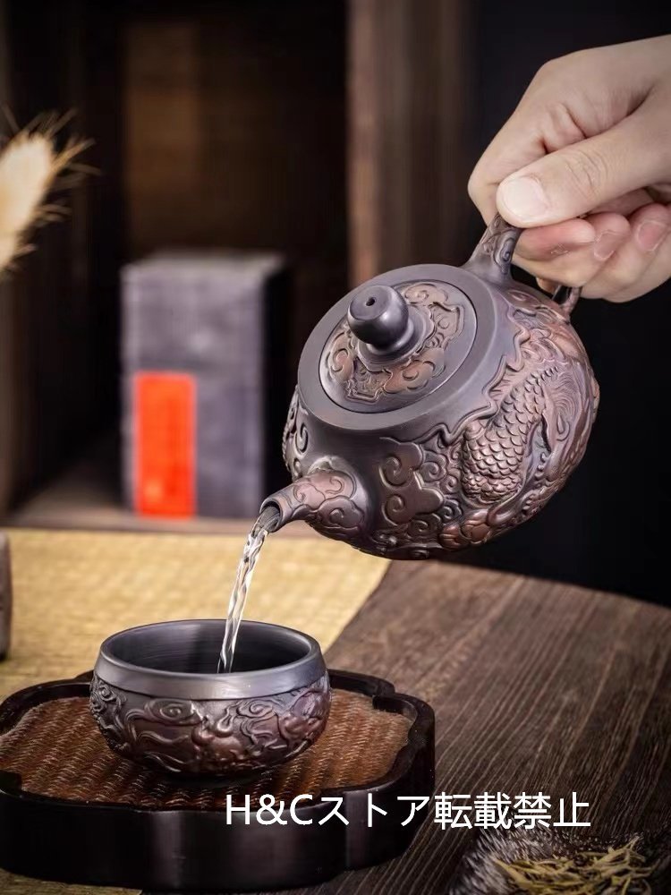 職人手作り 陶器 煎茶道具 茶壺 茶壷 急須 茶器 茶道具 容量：230ML_画像6