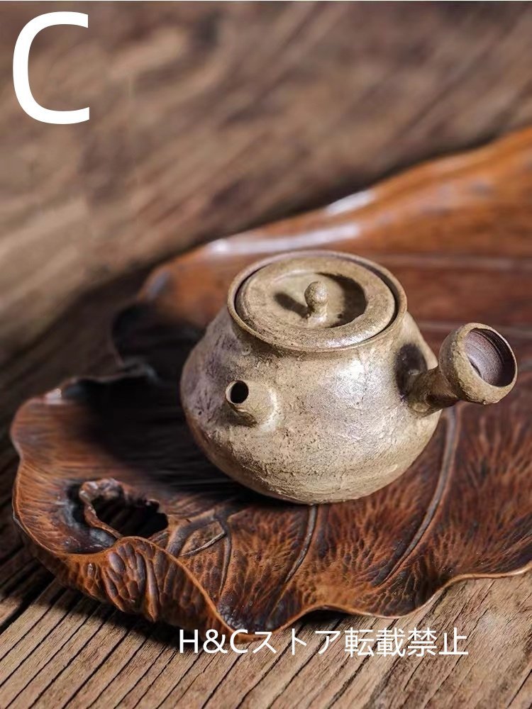 職人手作り 陶器 煎茶道具 茶壺 茶壷 急須 常滑焼 茶器 茶道具 湯呑 茶托 容量：175ML