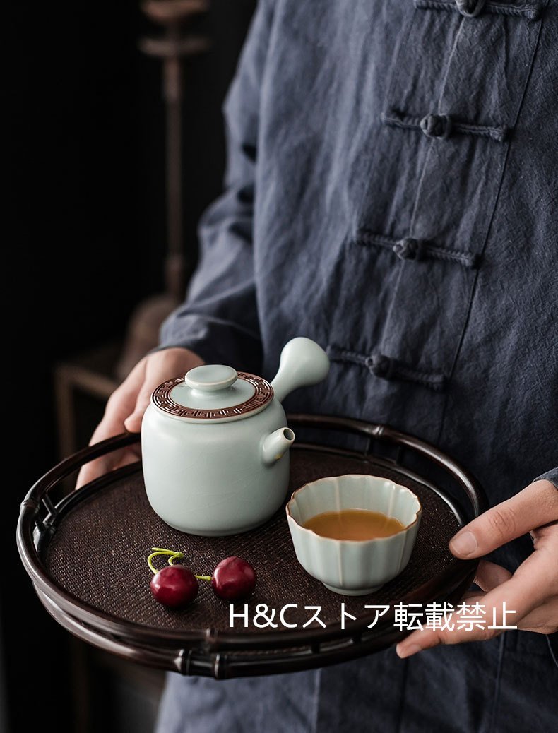 職人手作り 陶器 煎茶道具 茶壺 茶壷 急須 茶器 茶道具 容量：200ML_画像9