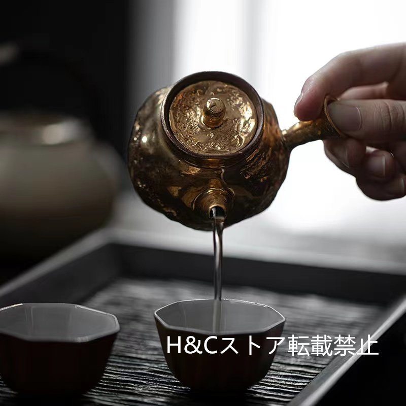 職人手作り 陶器 煎茶道具 茶壺 茶壷 急須 茶器 茶道具 容量：A105 B70ML