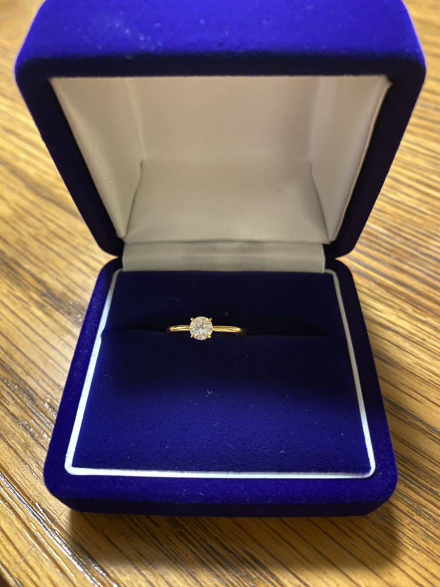 リング 指輪 LKサロン エアリーラボ 0.3ct YG ５号 美品 ダイヤモンド ラボグロウン ピンキーリング_画像1