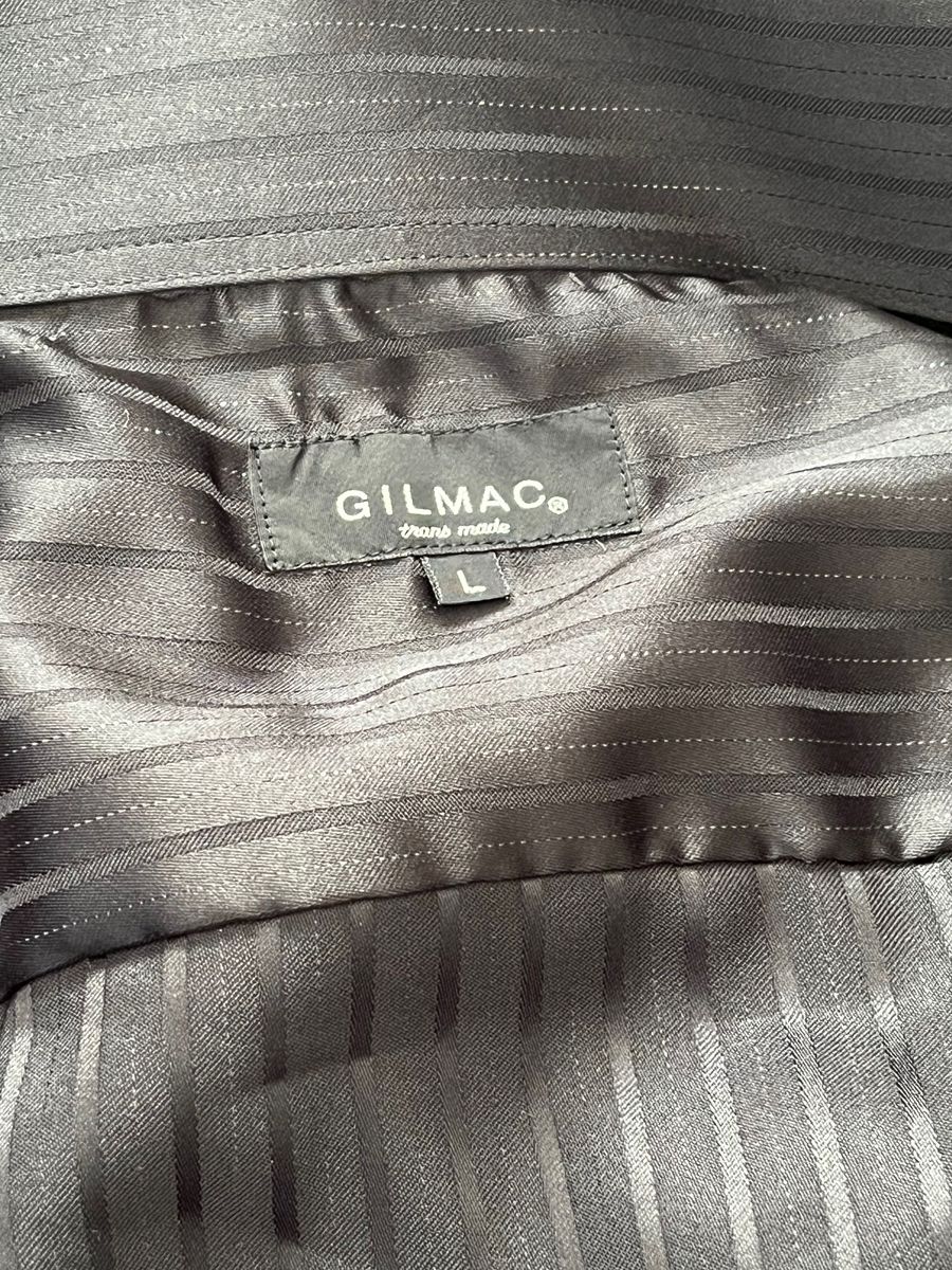 【美品】GILMAC 黒 光沢 ドレスシャツ L