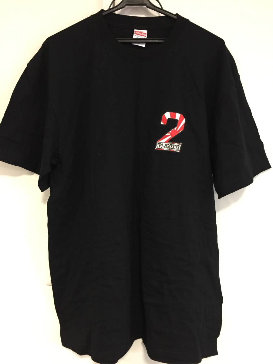 ♪【未使用品】2％er TWOPERCENTER メンズ 半袖 Tシャツ 丸首 ロゴ 文字 ブラック サイズXL ファッション (NS231214) 206-375_画像1