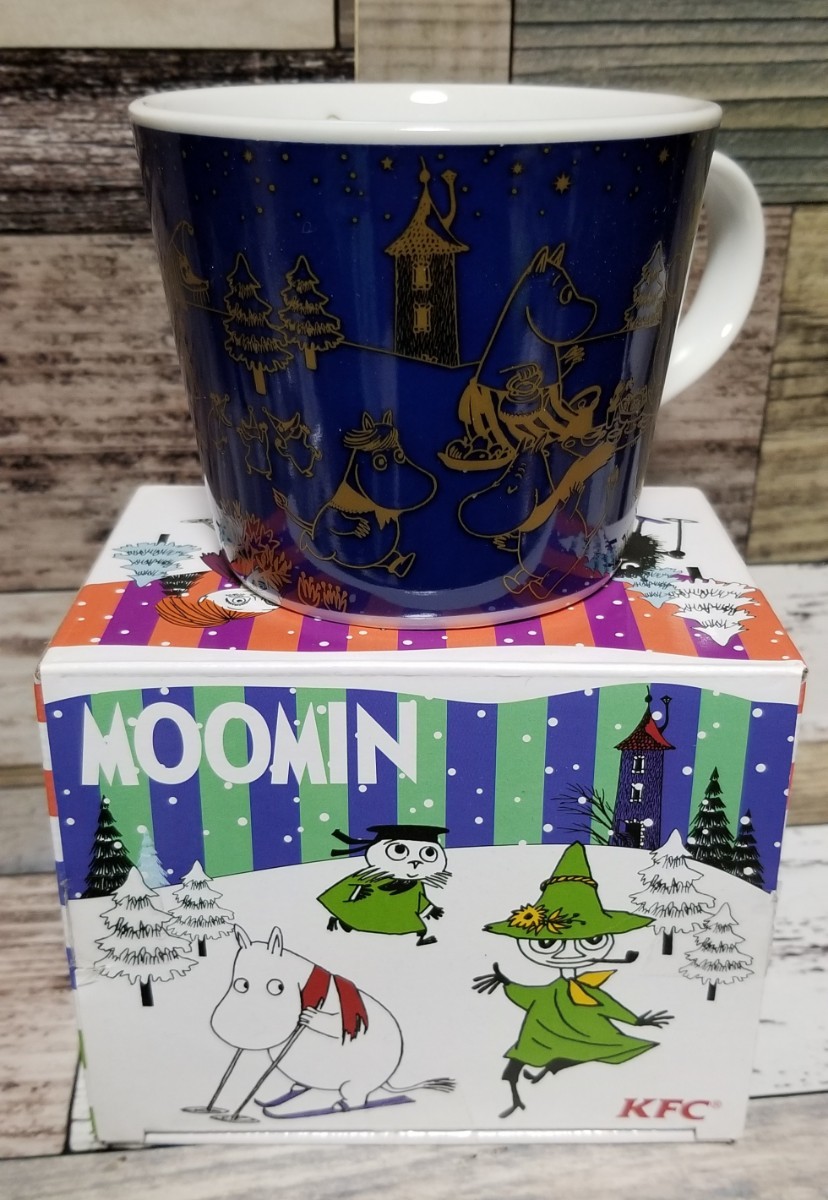 未使用 非売品 ムーミン MOOMIN KFC ケンタッキーフライドチキン　スープカップ マグカップ 箱付 陶磁器製 クリスマス スナフキン_画像1