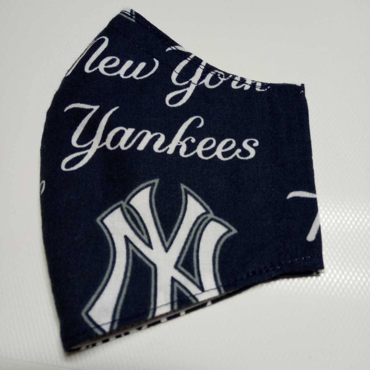  MLB New York Yankees ロゴ柄マスクカバー フェイスカバーハンドメイドメジャーリーグベースボール カナダ製 _画像2