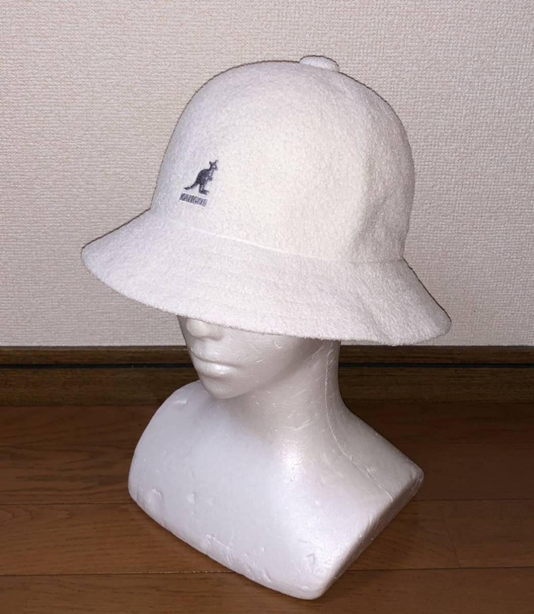 美品 KANGOL Bermuda Casual 0397BC M カンゴール バミューダ カジュアル メトロハット バケットハット ベルハット ホワイト 白 男女兼用