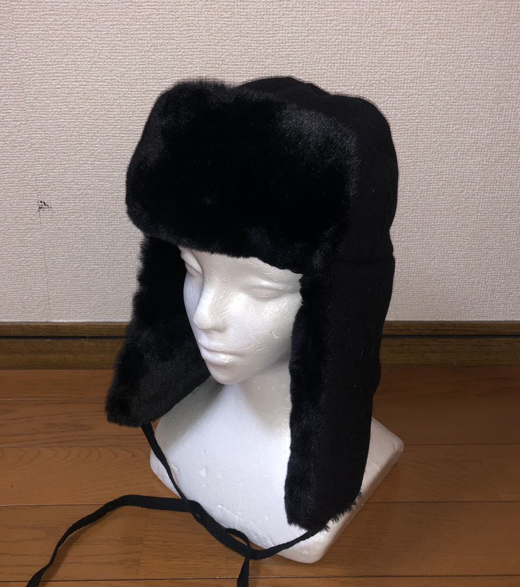 新品 KANGOL Wool Ushanka K0102FA L カンゴール ウール ウシャンカ ファー パイロットキャップ ブラック 黒 トラッパーキャップ ロシア帽