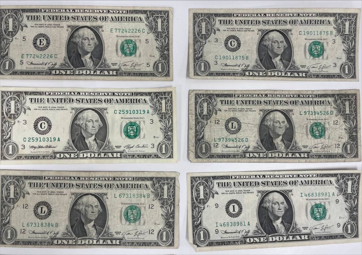 #10287D アメリカ紙幣 旧ドル札 154ドル分 外国紙幣 US 米ドル_画像5