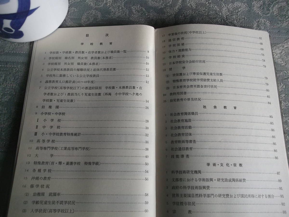 文部統計要覧　昭和48年版【昭和43年4月20日発行】文部省（G011）_画像3