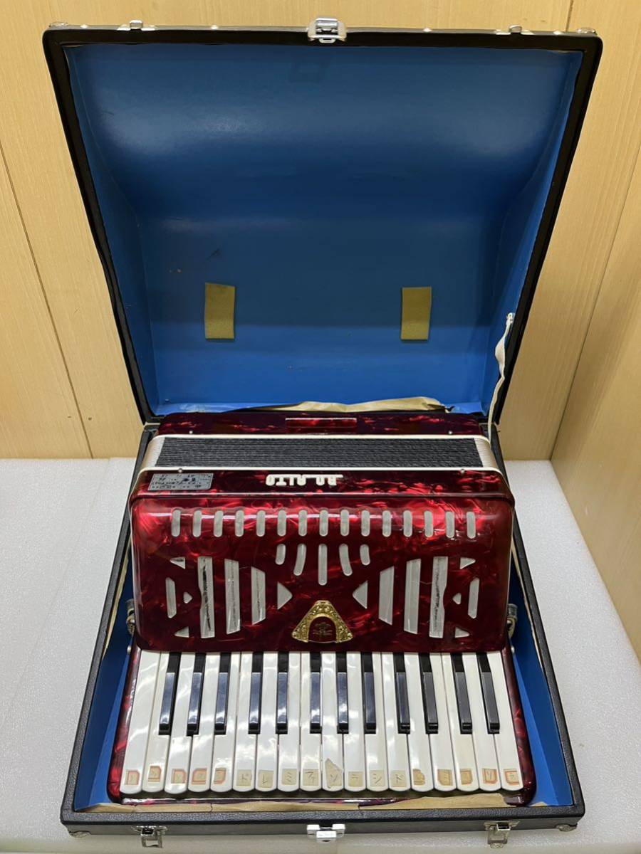YK8718 that time thing TOMBO dragonfly accordion No 301 keyboard instruments case attaching . sound has confirmed retro present condition goods 1215