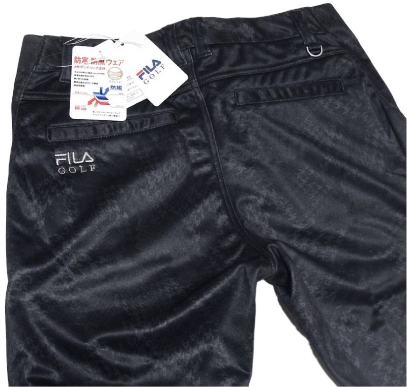 新品! フィラゴルフ 3層ボンディング ストレッチ パンツ ブラック (L) ☆ FILA GOLF メンズ 裏起毛 ロング 防風 保温 定価1.2万 黒 秋冬_画像7