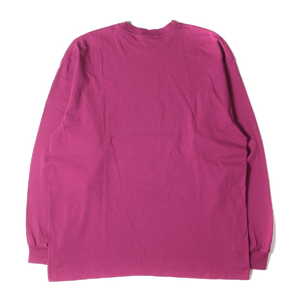 STUSSY ステューシー Tシャツ サイズ:XL 00s クラウンロゴ ロングスリーブ Tシャツ ラズベリー トップス カットソー 長袖 クルーネック_画像2