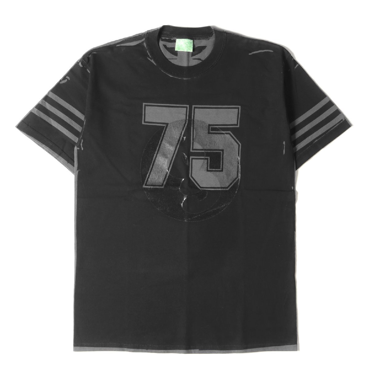 GOOD ENOUGH グッドイナフ Tシャツ サイズ:M 00s GOODENOUGHUK オーバープリント グラムg ロゴ クルーネック 半袖 Tシャツ チャコール