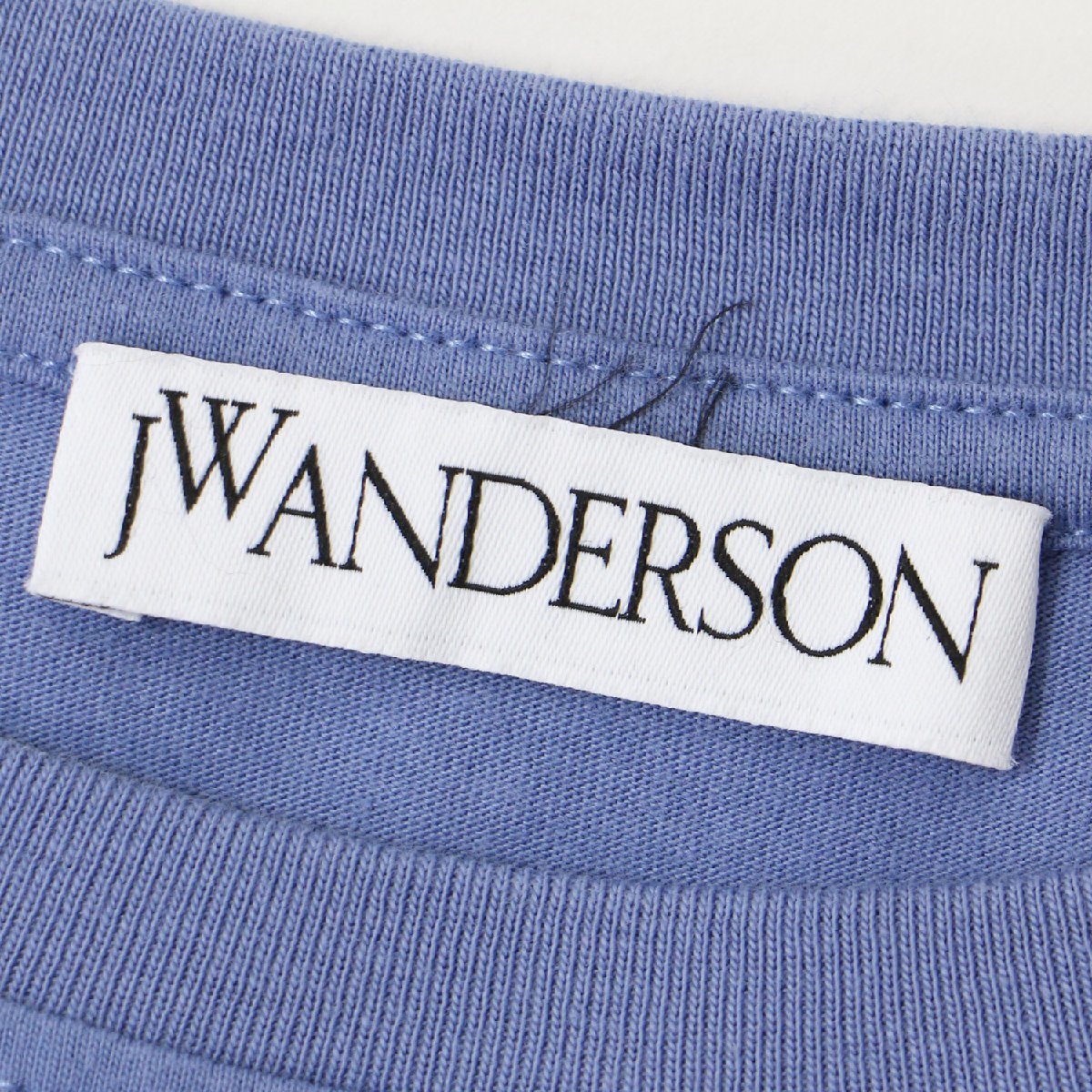 JW ANDERSON ジェイ ダブリュー アンダーソン Tシャツ トップス カットソー ブルー S 半袖 異素材 ドッキング ストライプ 変形 コットン_画像5