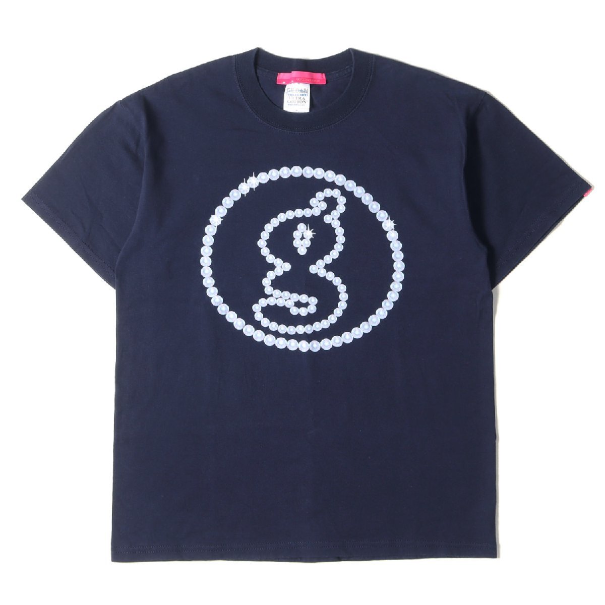 GOOD ENOUGH グッドイナフ Tシャツ サイズ:M 00s GOODENOUGH UK パール サークルg ロゴ クルーネック Tシャツ ネイビー 00年代 アーカイブ
