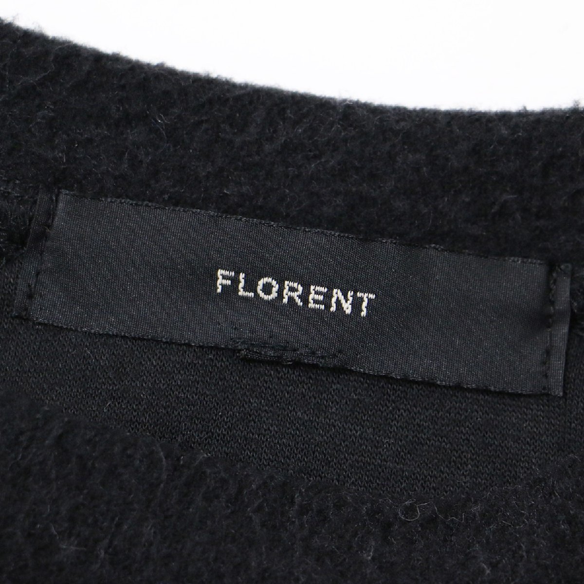 FLORENT Florent флис черный чёрный 1(M) tops тянуть over вырез лодочкой длинный рукав объем рукав 22 год осень-зима сделано в Японии 