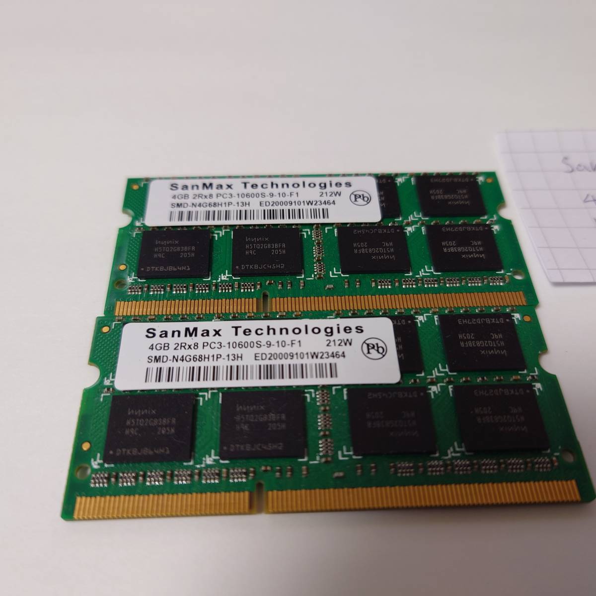 【専用】SANMAX Technologies 2R×8 PC3-10600S 4GB×2 計8GB ノート用メモリ_画像2