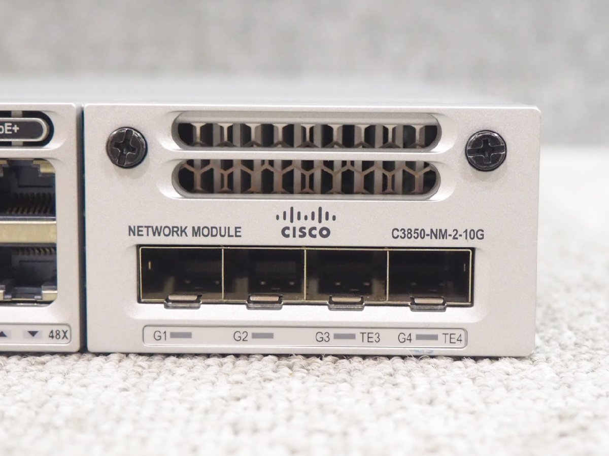 [N413] ☆ Cisco Catalyst 3850シリーズ　WS-C3850-48P-S V02 ☆ Version 03.06.02aE☆ C3850-NM-2-10G 搭載 ☆_画像4