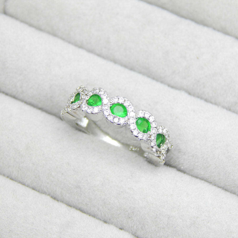 Новая ★ Бесплатная доставка Fenest Gem № 8 CZ Emerald Diamond Ring Ring