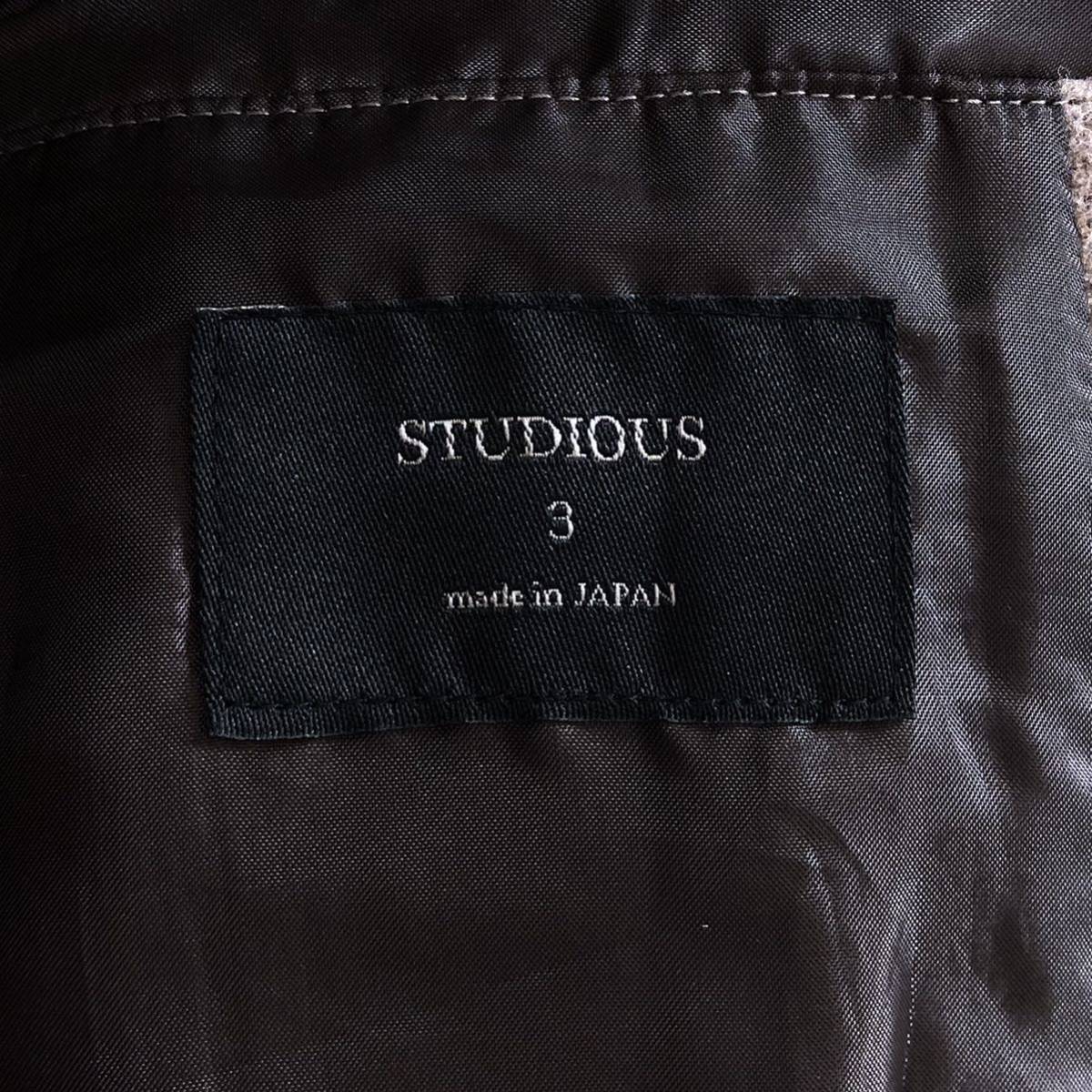 希少L！ステュディオス【極上のカシミヤツイード】STUDIOUS チェスターコート グレージュ系 カシミヤ混 ソフトツイードコート 本切羽 3_画像9