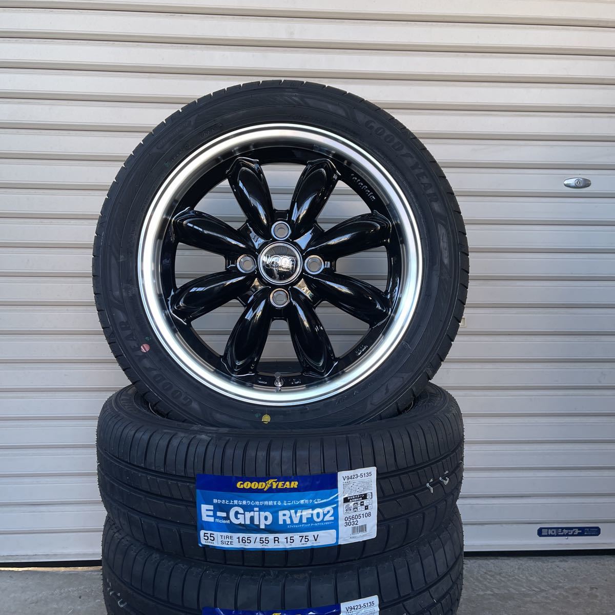 ララパームカップ2 ◆ 新品グッドイヤー　165/55R15 RVF02 4本セット　E-Grip EfficientGrip NBOXタントムーヴワゴンRスペーシア　ブラック_画像2