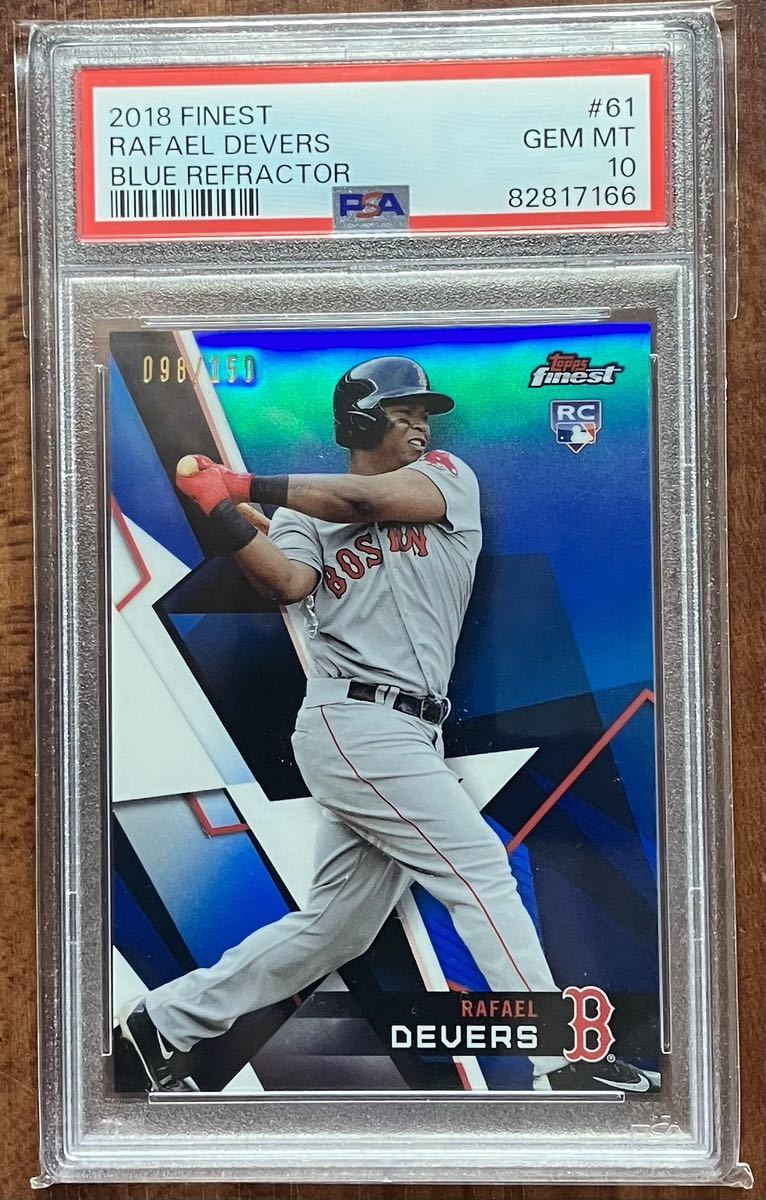 GEM MT10【RAFAEL DEVERS】2018 TOPPS FINEST BLUE REFRACTOR 098/150_画像1