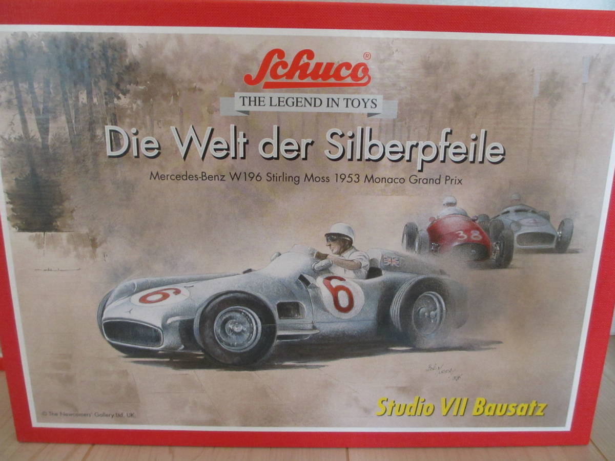 Schuco シュコー Studio Ⅶ Bausatz Mercedes Benz メルセデスベンツ W196 Stirling Moss 1953モナコGP 組立式ミニカー THE LEGEND IN TOYS_画像2